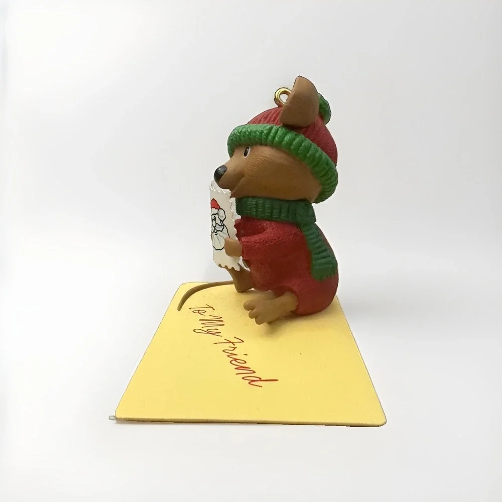 Vintage Hallmark HANDLED WITH CARE 1999 Keepsake Ornament Mouse Stamp Envelope